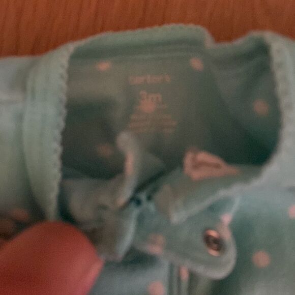 Carters micro fleece footie pajama one piece 3M - Picture 3 of 10